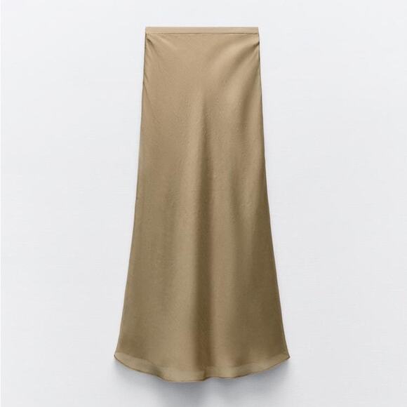 ZARA LAYERED FABRIC MIDI SKIRT - Picture 5 of 8